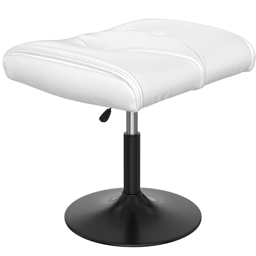 Image of VECELO Foot Rest Under Desk Ottoman, PU Height Adjustable Footrest with Comfort Padding, Leg Rest for Desk for Relieving Leg Pain, Stiffness, and etc, White