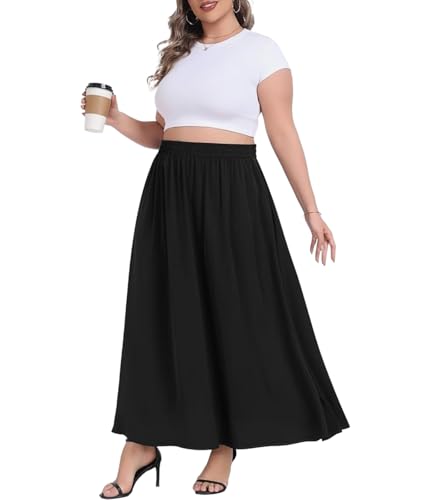 Lastshe Plus Size Maxi Skirt for Women - Use Code V58DH5LV
