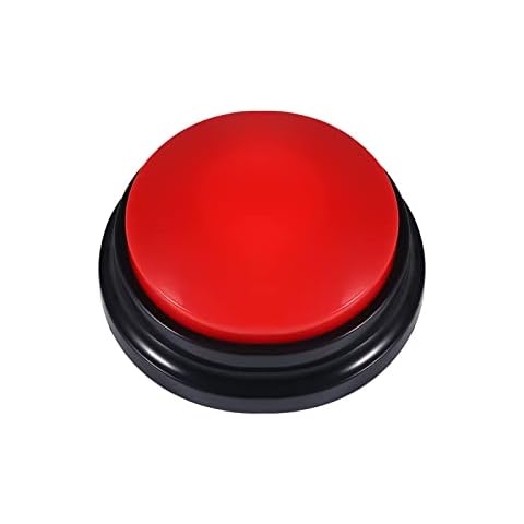 KINBOM Pet Communication Button for Dogs, 30 Seconds Voice Recording Button Dog Pet Training Buzzer Pet Interactivity Device Dog Bells for Potty Training, Not Include Batteries (Red) Cover