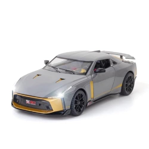 Image of Alokik Enterprise 1:24 Nissan GTR-50 Die-cast Metal Pull Back Car with 2 Openable Doors with Lights and Sound Toy Decoration, Showpiece Car Best Gift Toys for Kids 【Grey】