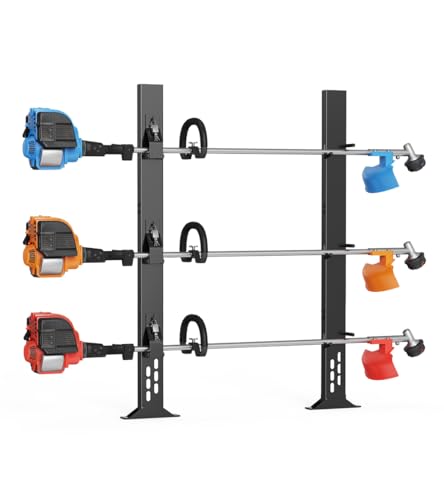 Fumingpal Weed Eater Racks for Open Trailer - Trimmer Rack Weedeater Rack for Trailer Landscape Truck Holder Lawn Equipment Accessories w/Lock