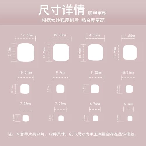 Image of Blue 3D Flower Press on Toenails Short Square Fake Toe Nails with Floral Design Glossy Full Cover Light Blue French Tip Stick on Toenails for Women Spring Manicure 24Pcs