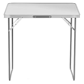 SA Products Utility Folding Table - Portable Foldable Table for Camping, Party & Picnic - Lightweight Small Folding Table - Sturdy Outdoor Patio Furniture with Aluminium Frame (2.6ft White)