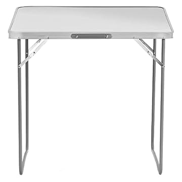 SA Products Utility Folding Table - Portable Foldable Table for Camping, Party & Picnic - Lightweight Small Folding Table - Sturdy Outdoor Patio Furniture with Aluminium Frame (2.6ft White)