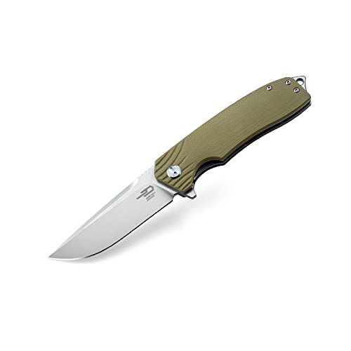 Bestech Knife BG01C Folder 3.5 in Plain Edge Blade G10 Handle Hunting-Folding-Knives, Beige