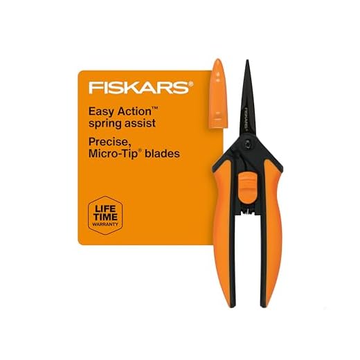 Fiskars Micro-Tip Rose Pruning Shears, 6" Garden Shears Non-Stick Coated Stainless Steel Blade, Gardening Scissors with SoftGrip Handle