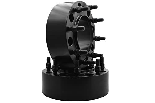 2 Pc 8x200 MM ( Rear ONLY ) Black Hub Centric Wheel Spacers Adapters 3