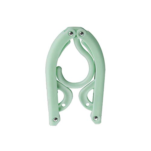 3 Pcs Multi-Functional Plastic Clothes Hanger Travel Space Saving Foldable Hanger Creative Clothes Rack Children Baby Hanger (Color : Green)