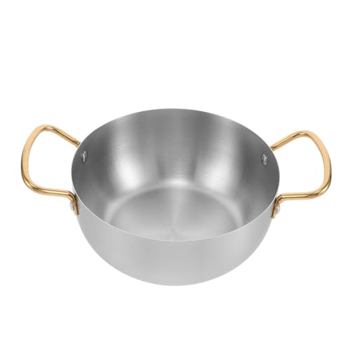 Cabilock Olla Inoxidable Resistente al Calor con Doble Asa Cacerola Pequeña para Guisos y Sopas para Cocina de Inducción Diseño Compacto Espacio
