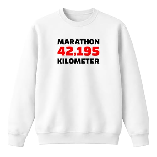 Sweat-shirt course à pied Marathon 42,195 KM vêtement de jogging blanc taille S