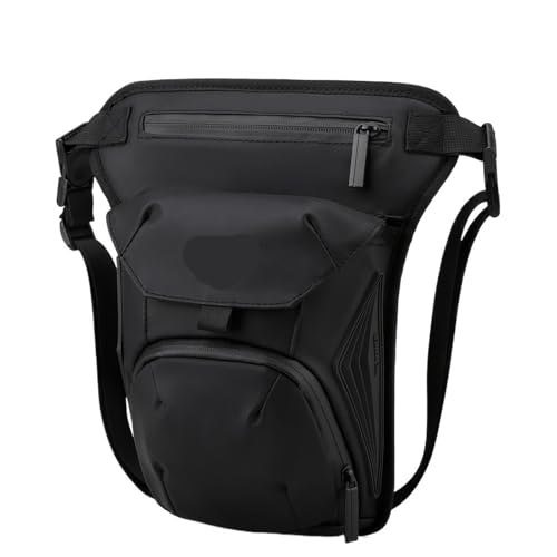 Sac de cuisse pour moto et voyage : pochette ceinture noire pour homme