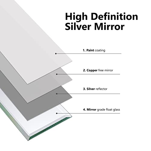 3" X 10" Glass Mirror Subway Backsplash Kitchen Bathroom Beveled Edge Brick Tile (Silver, 10 Tiles 2Sq.ft) #TOP5