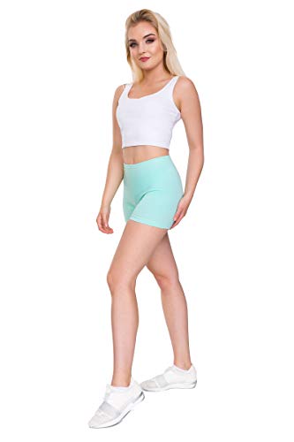 MITAAMI PSL5 Short de cyclisme en coton ultra doux extensible pour femme - Vert - 40 Cover