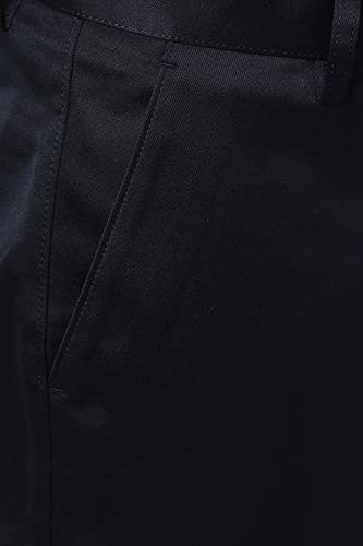 Image of Peter England Men's Slim Fit Mid Rise Navy Trousers