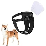 FDANDADE Dog Reusable Diapers Female, Dog Underwear Diaper with Adjustable,Female Washable Sanitary Pantie for Female Dogs in Heat.(Black 2XL)