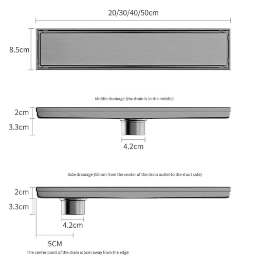 Drain de douche linéaire haute performance en acier inoxydable doré - 3