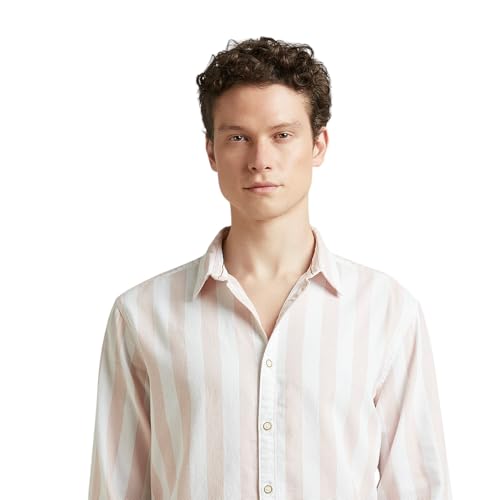 Image of Pepe Jeans Men's Casual Shirt | Striped Shirt for Men| Regular Fit | Vertical Stripes | Full Sleeve | Available in Plus Size