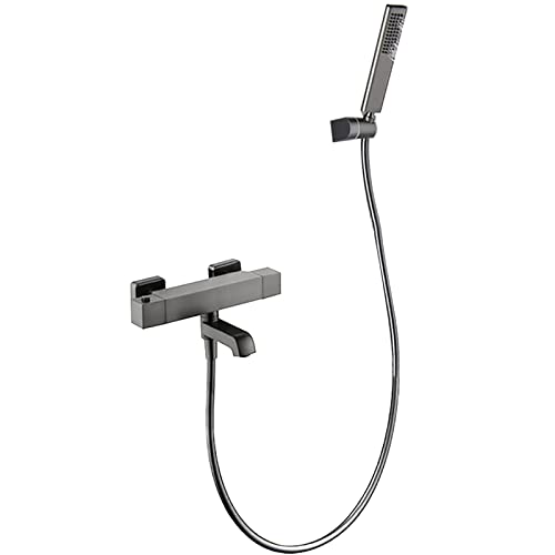 Mitigeur thermostatique de baignoire résolvant les variations de température avec douchette grise
