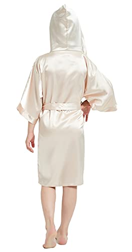 Umeyda Girls Satin Kimono Hooded Bathrobe, 4-12 Years2