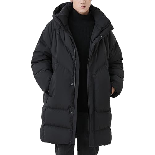 Parka hiver longue homme avec capuche chaude et veste matelassée imperméable
