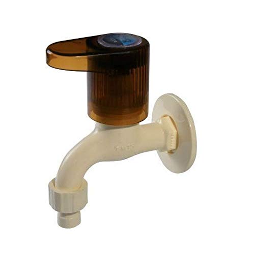 KI Washing Machine Cock (PTMT) Bib Tap Faucet with Wall Flange - Convenient Bib Tap for Washing Machine (Ivory-Brown)-image-23