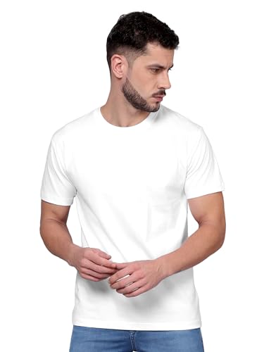 Image of BEYOUNG Cotton Regular Fit Plain T-Shirt for Men | Flexible Round Neck | Casual T-Shirt | Solid T-Shirt | Half-Sleeves | Stylish T-Shirt