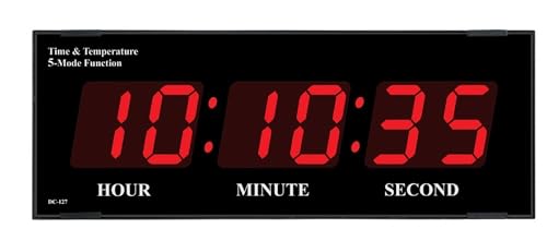 Image of Ajanta Digital Electric Wall Clock for Home and Office (Red 36 X 14 X 3 Cm)(Plastic)