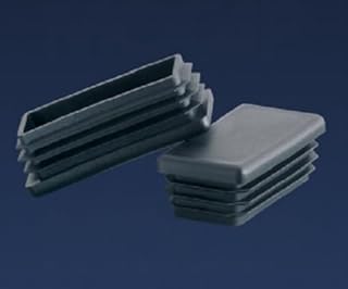 1' x 2' Inch Rectangular Ribbed Tubing Plug Insert Glide End Cap (1)