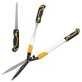 TOOLMAYS Heckenschere 78cm, Gartenschere mit 21cm Handsäge, Profi Gartenheckenschere manuell mit 20° abgewinkelte Kopfdesign