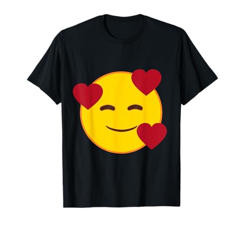 Emoji Officiel Flottant Cœurs Jaune Sourire Visage T-Shirt