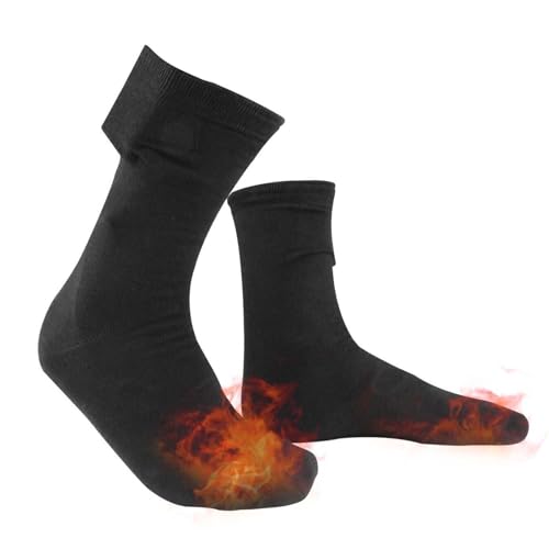 Calcetines de calefacción eléctricos, calentador térmico de pies de calentamiento rápido, calcetines largos calentados para mujeres y hombres, recargables, para montar al aire libre, camping