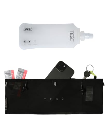 Image of TEGO Pacer Running Belt Hydration Kit | Running Waist Belt with 500ml Soft Flask | Lightweight Stretch Running Belt with Storage | Marathon, Jogging & Daily Runs