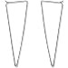 Spike Triangle Threader Hoop Earrings - Long Geometric Arrow Thin Wire Drop Dangles, Triangle 925 White, Sterling Silver-Electroplated, Hypoallergenic, by Humble Chic NY