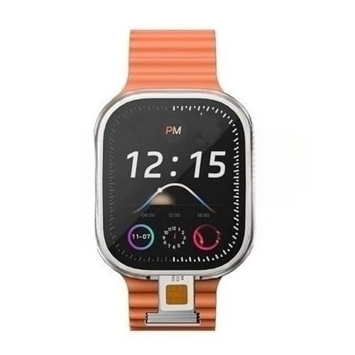 KAIRUIXING CD12 S12Ultra Smartwatch Android 12.0 5G LTE tarjeta SIM cámara giratoria de 2.25 pulgadas Amoled 490 x 580 pantalla HD 2080 mAh reloj inteligente para hombre (naranja plateado, 16 GB 256