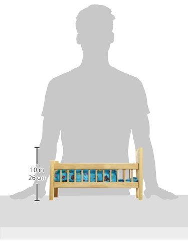 small foot Puppenbett aus Holz, Puppenmöbel-Zubehör, Kissen und Decke im Herz-Design, ab 3 Jahren, 9601, Klein