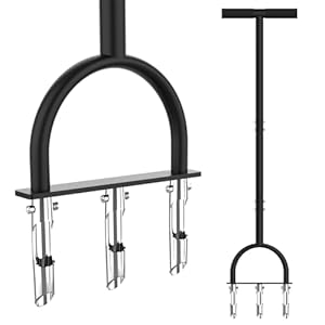 Lawn Aerator Coring Tool, Aerator Lawn Tool with 3 Hollow Tines, Manual Core Aerator for Lawn Garden Care and Loosen Compacted Soil, Lawn Aeration, Garden Tool