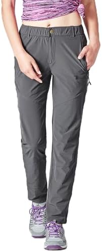 （12:30時点） [YSENTO] レディース 登山パンツ トレッキングパンツ 長ズボン アウトドアウェア キャンプ ハイキングパンツ ストレッチ ロングパンツ 薄手 吸汗速乾 春秋夏用 無地 UVカット ダークグレー M
