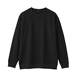 無印良品 <循環>紳士 UVカット乾きやすいワッフルクルーネック長袖Tシャツ メンズ AB1OHA6S 黒 XL
