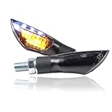  MOTORRAD LED MINI BLINKER STANDLICHT POSITIONSLICHT DUAL UNIVERSAL SCHWARZ GETÖNT