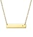 LOYALLOOK Stainless Steel Gold Tone Initial Bar Necklace Alphabet Pendant Necklace 16" with 2" extender E