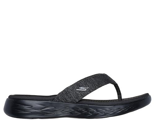 Skechers womens On-the-go 600 - Preferred Flip Flop, Black, 11 US4
