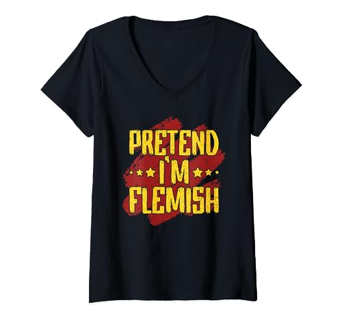 Fiandre Belgio souvenir viaggio fiammingo Vlaanderen Maglietta con Collo a