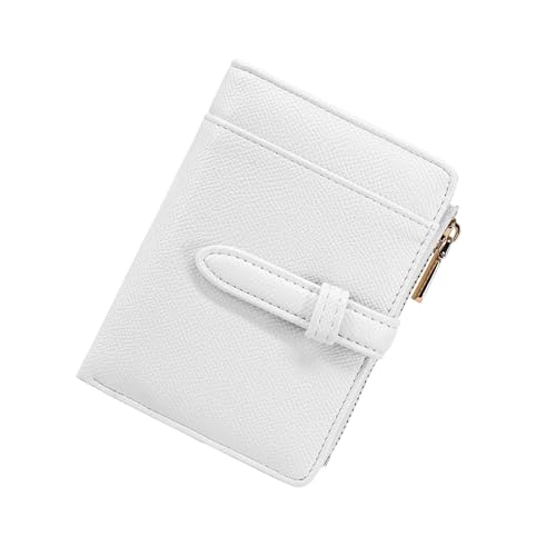 Image of Feelorna Purses for Women, PU Leather Women Small Wallets with Zipper Coin Pocket, Portable Ladies Purse Credit Card Holder Wallets with Multiple Card Slots and ID Window for Daily Use (White)