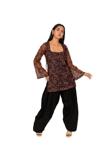 Black Farshi Salwar, Traditional Indian Palazzo Pants, Wide Leg Bottoms-image-0
