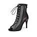 YCALCP Stivali da Ballo Latino Donna Punta Aperta con Lacci Salsa Tango Scarpe da Ballo Performance, 38.5 EU immagine