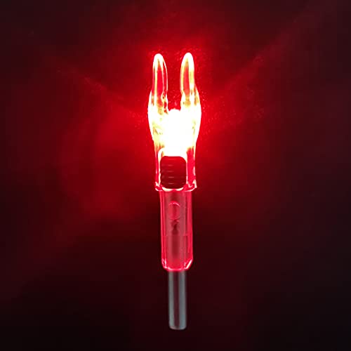 Deepower X Lighted Archery Nocks For Arrows .204 Inside Diameter Lighted Arrow Nocks For 5.2Mm Arrows Shafts With On/Off Switch (Red) #TOP1
