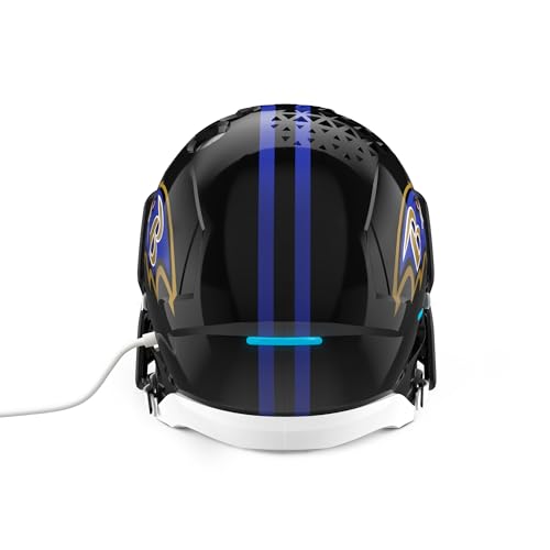 Image of NFL Echo Dot Bundle: Includes Echo Dot | Glacier White and Limited-Edition NFL Helmet Stand | Baltimore Ravens