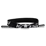 Rastaclat Original Hand Assembled Black Believe In Yourself Adjustable Single Lace Bracelet for All Ages Men | Women