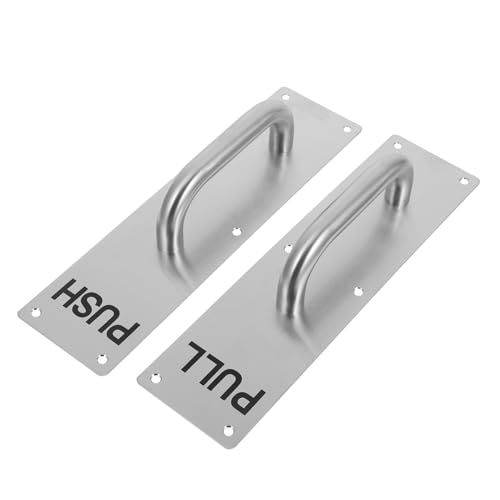 Operitacx Tirador de Puerta Comercial de Acero Inoxidable con Placas Push Pull para Puertas de Granero y Cobertizo Indicador de Dirección para Oficinas y Restaurantes