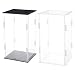 SUPERFINDINGS 2pcs 10x10x20cm Vitrine Acrylique Vitrine Transparente Présentoir Noir Cube Boîte Acrylique avec Lèvre pour Modèle Jouet Collection Figurines Poupées
